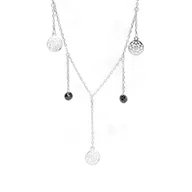 Naszyjniki - Srebrna celebrytka 925 Koła Ażur Onyks - miniaturka - grafika 1