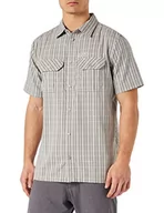 Koszulki męskie - Jack Wolfskin 1401042 Thompson Koszulka męska, Ash Grey Checks, S - miniaturka - grafika 1