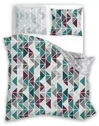 Faro Pościel z mikrofibry 220x200 Harmony 18 geometria miętowa szara bordowa - Pościel - miniaturka - grafika 1