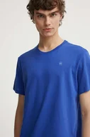 Koszulki męskie - G-Star Raw t-shirt bawełniany męski kolor niebieski gładki - miniaturka - grafika 1