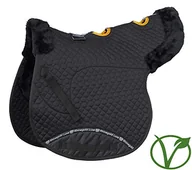 Czapraki - Rhinegold Unisex's 453-F-BK/BK Luxe Fur wentylowana Numnah, czarny/czarny, pełny - miniaturka - grafika 1