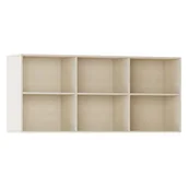 Meblościanki - Biblioteka INTEGRO z półkami, wyższa, 835 x 1750 x 400 mm, 6 półek, brzoza - miniaturka - grafika 1