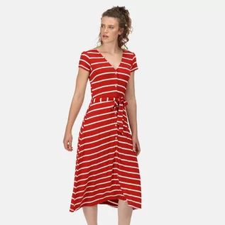 Sukienki - Regatta Damska Sukienka Maisyn Czerwony w Białe Paski, Rozmiar: 36 - grafika 1