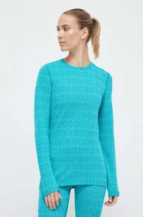 Icebreaker longsleeve funkcyjny Merino 260 Vertex kolor turkusowy - Bielizna sportowa damska - miniaturka - grafika 1