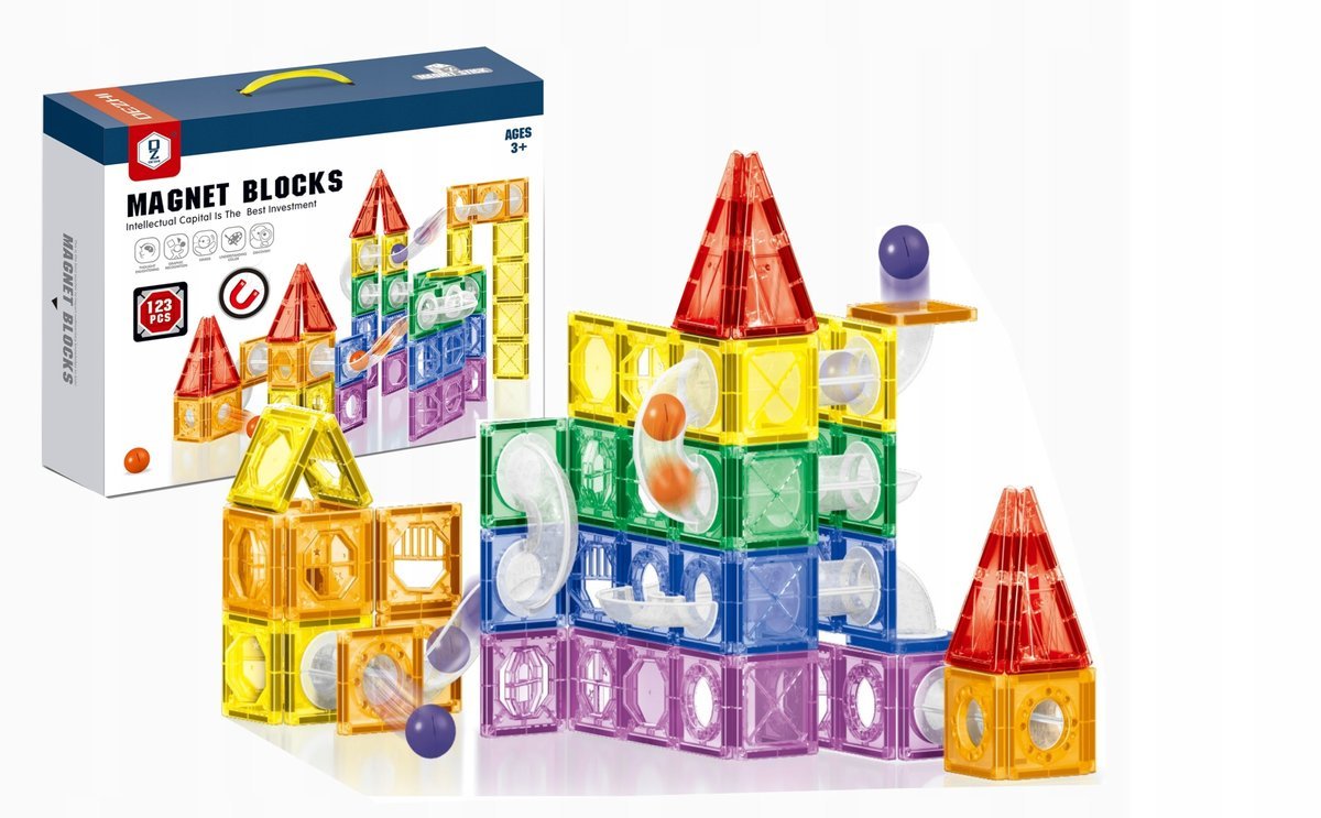 KLOCKI MAGNETYCZNE 123el TOR KULKOWY KONSTRUKCYJNY KULODROM KREATYWNY 114A