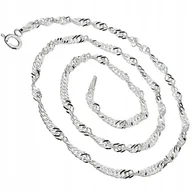 Biżuteria dla dzieci - SREBRNY ŁAŃCUSZEK SINGAPUR DO MEDALIKA KOMUNIA CHRZEST BIERZMOWANIE 45 CM - miniaturka - grafika 1