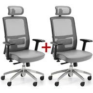 Fotele i krzesła biurowe - B2B Partner Krzesło biurowe Ned MF 1+1 Gratis, szary X3-52A-MF/V06+NT04 - miniaturka - grafika 1