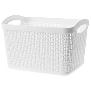 Koszyk plastikowy prostokątny Fonti 6.6L, biały - Pojemniki biurowe - miniaturka - grafika 1