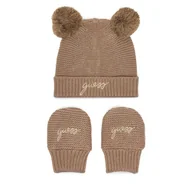 Czapki dla dzieci - Zestaw Czapka i Rękawiczki Guess H5BW13 Z1070 Beżowy - miniaturka - grafika 1