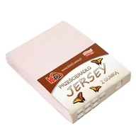 Prześcieradła - Prześcieradło jersey z gumką KARO 90x200 cm, różowe pudrowe 064 grube 150g/m2 - miniaturka - grafika 1