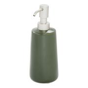 Mydelniczki i dozowniki mydła - Zielony ceramiczny dozownik do mydła iDesign Eco Vanity - miniaturka - grafika 1