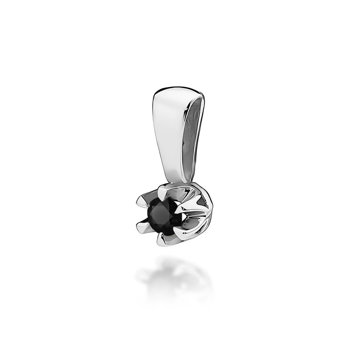 Złota zawieszka / wisiorek Czarny Diament 0,12ct białe złoto pr. 585