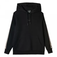 Bluzy sportowe damskie - Damska bluza dresowa nierozpinana z kapturem Guess Carla Hooded Sweatshirt - czarna - GUESS - miniaturka - grafika 1
