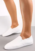 Trampki damskie - Białe Wsuwane Tenisówki Materiałowe Jaylisa - Renee - miniaturka - grafika 1
