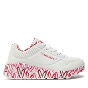 Buty dla dziewczynek - Sneakersy Skechers Uno Lite Lovely Luv 314976L/WRPK Biały - miniaturka - grafika 1