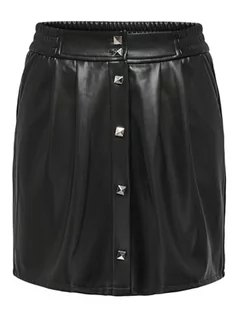Spódnice - ONLY Onlblake Hw Faux Lea Short Spódnica skórzana PNT, czarny, M - grafika 1