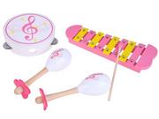 Instrumenty muzyczne dla dzieci - Drewniane instrumenty cymbałki tamburyn IN0085 - miniaturka - grafika 1