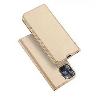 Dux Ducis Skin Pro kabura etui pokrowiec z klapką iPhone 13 Pro złoty - Etui i futerały do telefonów - miniaturka - grafika 1