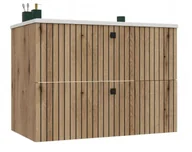 Szafki łazienkowe - Wisząca szafka z umywalką 80 cm dąb evoke - Modi 3X - miniaturka - grafika 1