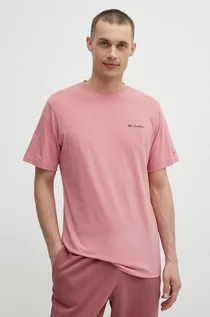 Koszulki męskie - Columbia t-shirt sportowy Thistletown Hills kolor różowy gładki 1990751 - grafika 1