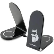 Ładowarki do telefonów - Karl Lagerfeld składana ład. indukcyjna 2w1 KLDCRFALCHNK 15W czarny/black Choupette MagSafe - miniaturka - grafika 1