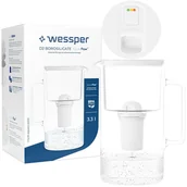 Dzbanki filtrujące - Szklany dzbanek filtrujący Wessper FutureFlow Aquaclassic + 1x Filtr wody 3,3 L Biały - miniaturka - grafika 1