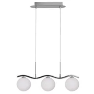 Lampy sufitowe - Lampa chromowa wisząca z trzema kloszami listwie na falistej N9-F83 - miniaturka - grafika 1