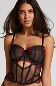 Biustonosze - Hunkemöller Gorset Peonie Czarny - miniaturka - grafika 1