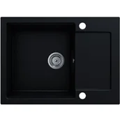 Zlewozmywaki - EOS Zlewozmywak granitowy UNITO z ociekaczem (czarny mat) - miniaturka - grafika 1