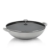 Woki - KELA-Wok żeliwny 36cm+pokrywa 4l jasnoszary Calido - miniaturka - grafika 1