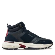 Sneakersy męskie - Sneakersy Tommy Hilfiger M Runner Cordura Hi Lth Mix FM0FM05222 Granatowy - miniaturka - grafika 1