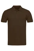 Odzież medyczna - Koszulka polo medyczna męska brązowa M - miniaturka - grafika 1