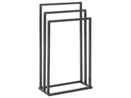 Wieszaki łazienkowe - Stojak Na Ręczniki 45 X 84 Cm Czarny Z Ciemnym Drewnem Charras - miniaturka - grafika 1