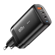Ładowarki do telefonów - Ładowarka 2xUSB-C 1xUSB-A 65W Essager GaN (czarna) - miniaturka - grafika 1