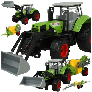 Traktor rolniczy Ciągnik z cysterną i spychaczem Maszyna Rolnicza Z1102 - Samochody i pojazdy dla dzieci - miniaturka - grafika 1