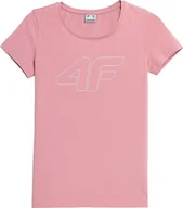 Bluzki damskie - T-shirt damski 4F SS23TTSHF583 - jasny róż XS - miniaturka - grafika 1