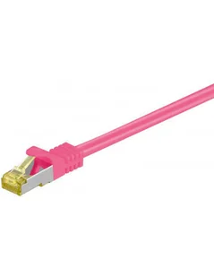 Kabel Lan Patchcord Cat 7 S/ftp różowy - 1,5m - Patchcordy - miniaturka - grafika 1
