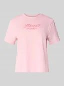 Koszulki i topy damskie - T-shirt o kroju Slim Fit z czystej bawełny - miniaturka - grafika 1