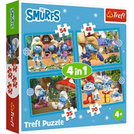 Puzzle - Trefl, Puzzle, 4w1, Wioska Smerfów, 35-48-54-70 el. - miniaturka - grafika 1