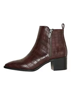 Botki damskie - VERO MODA Damskie botki Vmnicie Bootelette, brązowy - Chocolate Plum - 39 eu - grafika 1