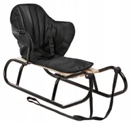 Sanki i ślizgacze - POLSKIE SANKI Z OPARCIEM CZARNE MATERACYK CZARNY DLA DZIECI MOCNE SOLIDNE - miniaturka - grafika 1