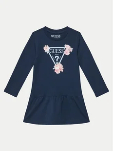 Guess Sukienka codzienna K3YK13 KA6W4 Granatowy Regular Fit - Sukienki i spódniczki dla dziewczynek - miniaturka - grafika 1
