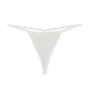 Stringi gładkie regulowane - Biały S - Majtki damskie - miniaturka - grafika 1