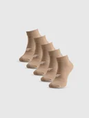 Skarpetki damskie - 4F Skarpetki krótkie (5-pack) damskie - beżowe 39-42 - miniaturka - grafika 1