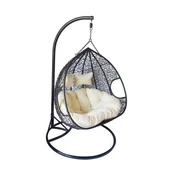 Fotele i krzesła ogrodowe - Fotel wiszący dwuosobowy Robert antracyt PATIO - miniaturka - grafika 1