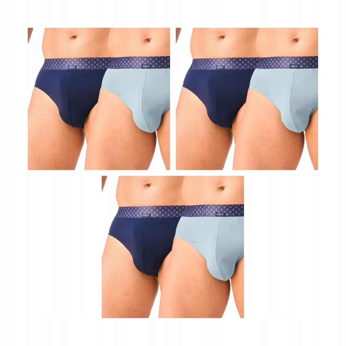 3-PAK Slipy męskie bambusowe Key MPP 927 2-pack szary/granat M