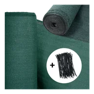 Ogrodzenia - Siatka ogrodowa cieniująca 1.5x50m Dark Green + opaski zaciskowe - HARDMAISTER - miniaturka - grafika 1