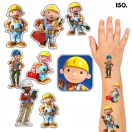 Zabawki kreatywne - TATUA��E ZMYWALNE DLA DZIECI TYMCZASOWE BOB BUDOWNICZY - 8 EL. / 150 WZ. - miniaturka - grafika 1