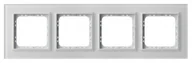 Klawisze i ramki - Ospel Ramka  poczwórna SONATA szronione szkło 4mm - biały/biała - miniaturka - grafika 1