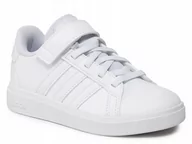 Buty dla dziewczynek - BUTY dziecięce ADIDAS GRAND COURT 2.0 EL K sportowe FZ6160 białe 28 - miniaturka - grafika 1